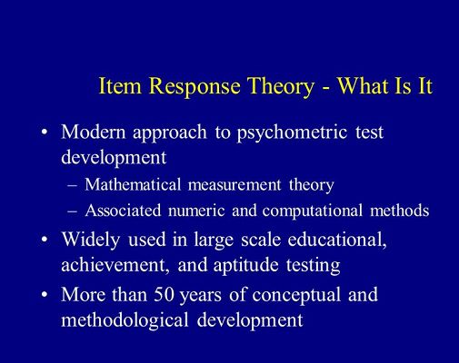 Item Response Theory Classical Test Theory Function Characteristic