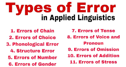 Types of errors in language learning