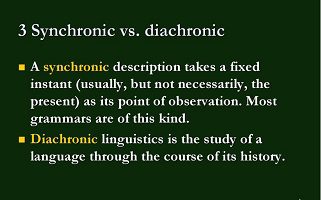 synchronic and diachronic linguistics
