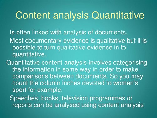 quantitative research for content analysis