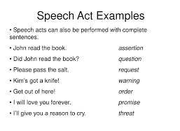 examples of speech acts